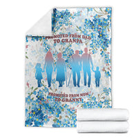 Promoted To Grandparents Blanket Family Generations Blue Floral Silhouette Art