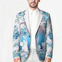 Promoted To Grandparents Blazer Family Generations Blue Floral Silhouette Art