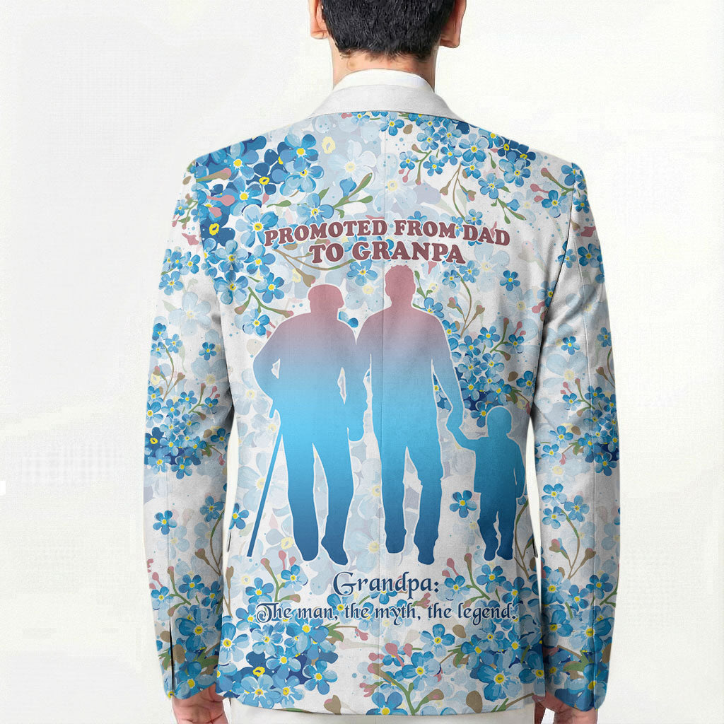 Promoted To Grandparents Blazer Family Generations Blue Floral Silhouette Art