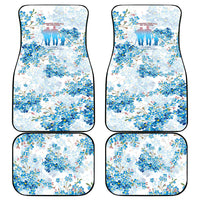 Promoted To Grandparents Car Mats Family Generations Blue Floral Silhouette Art
