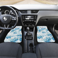 Promoted To Grandparents Car Mats Family Generations Blue Floral Silhouette Art