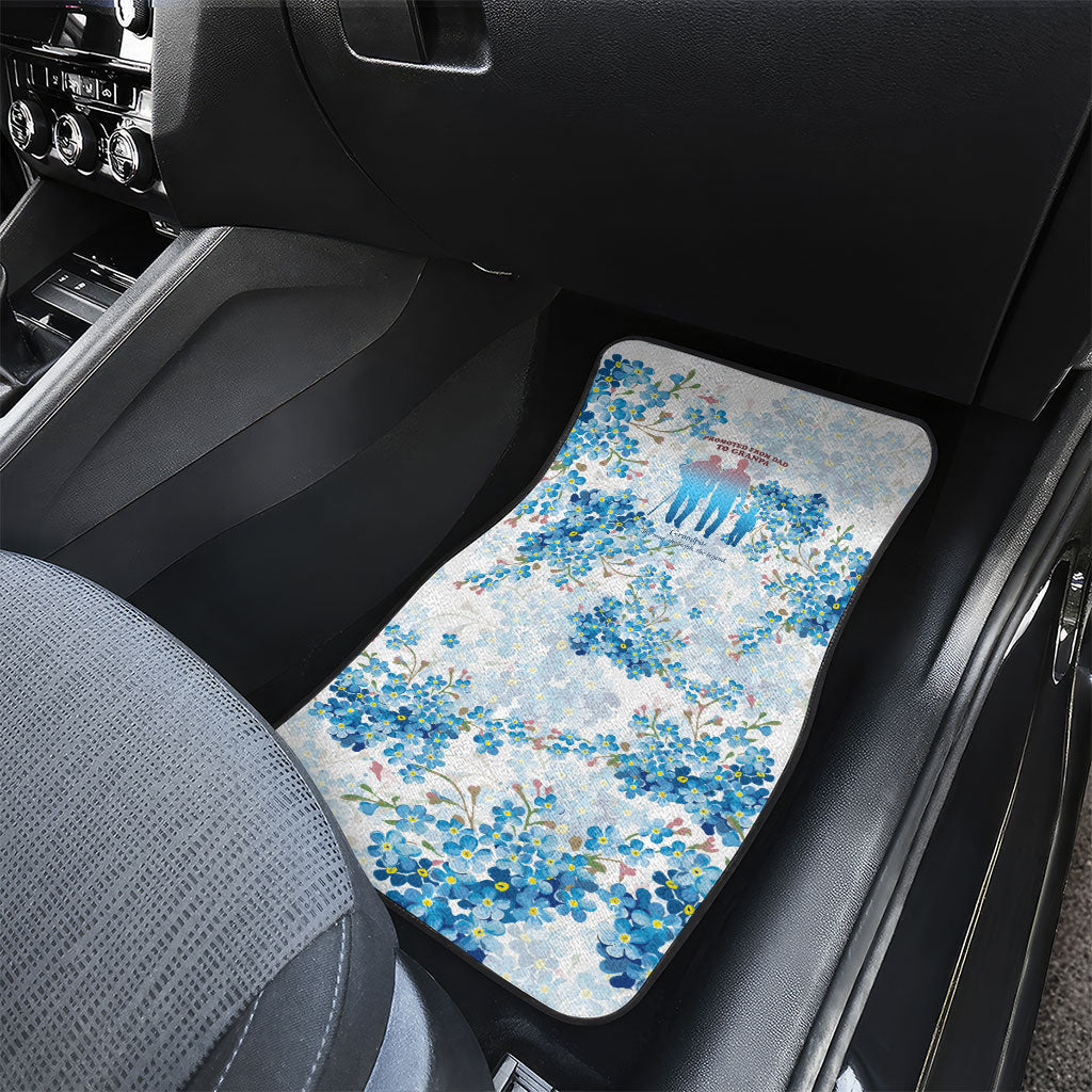 Promoted To Grandparents Car Mats Family Generations Blue Floral Silhouette Art