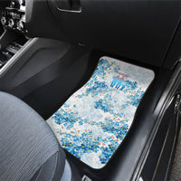 Promoted To Grandparents Car Mats Family Generations Blue Floral Silhouette Art