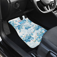 Promoted To Grandparents Car Mats Family Generations Blue Floral Silhouette Art