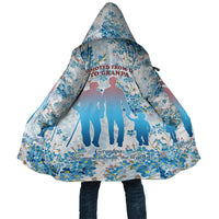 Promoted To Grandparents Cloak Family Generations Blue Floral Silhouette Art
