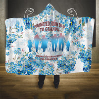 Promoted To Grandparents Hooded Blanket Family Generations Blue Floral Silhouette Art