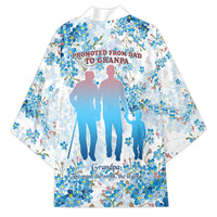 Promoted To Grandparents Kimono Family Generations Blue Floral Silhouette Art
