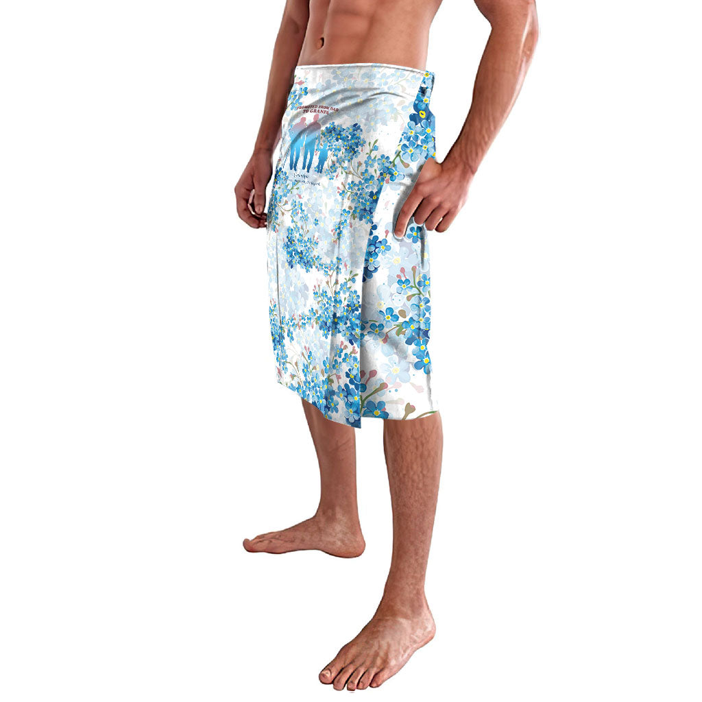 Promoted To Grandparents Lavalava Family Generations Blue Floral Silhouette Art