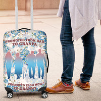 Promoted To Grandparents Luggage Cover Family Generations Blue Floral Silhouette Art
