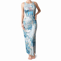 Promoted To Grandparents Tank Maxi Dress Family Generations Blue Floral Silhouette Art