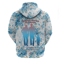 Promoted To Grandparents Zip Hoodie Family Generations Blue Floral Silhouette Art