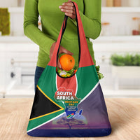 South Africa Heritage Day Grocery Bag Celebrating Roots Flag Map Sunset Savanna