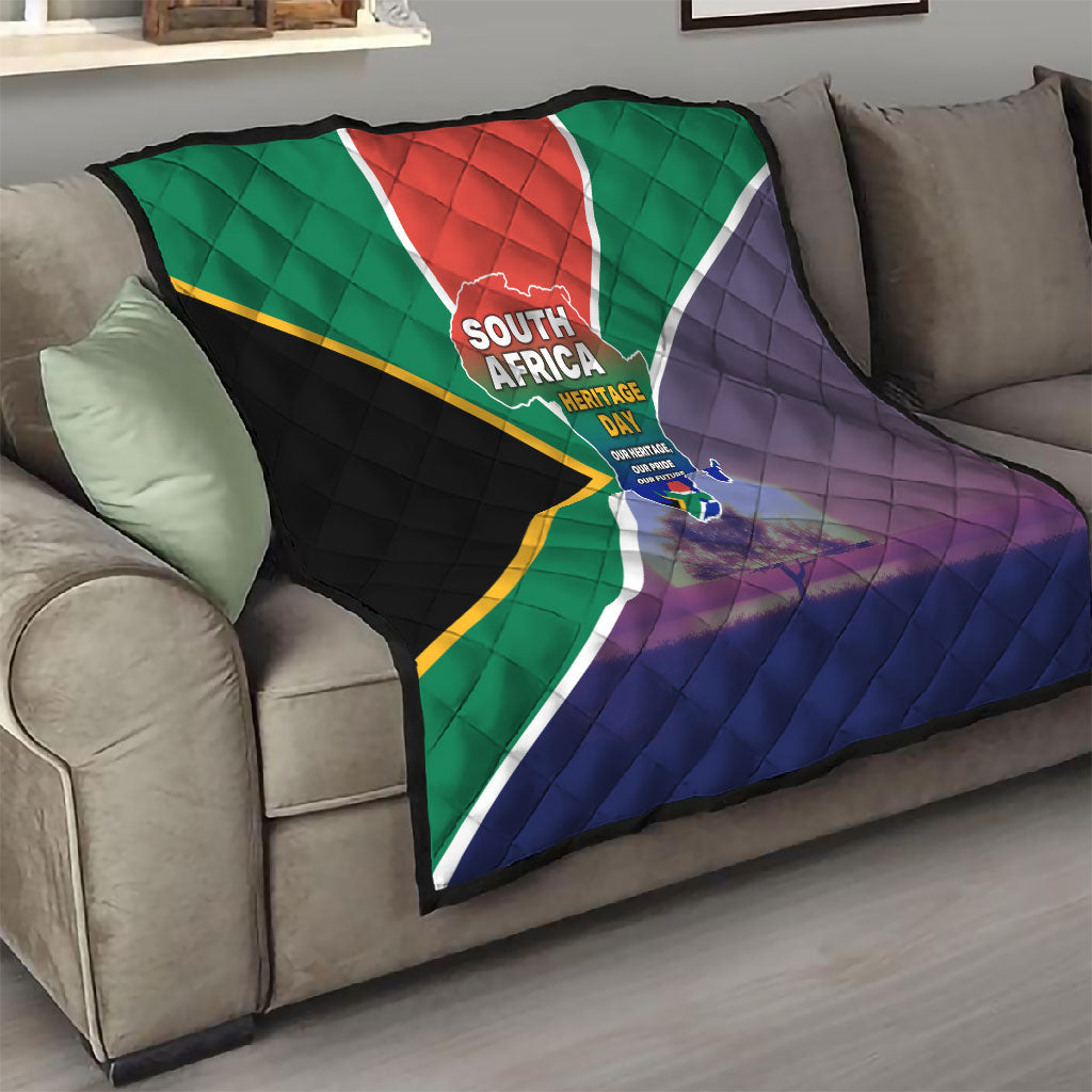 South Africa Heritage Day Quilt Celebrating Roots Flag Map Sunset Savanna