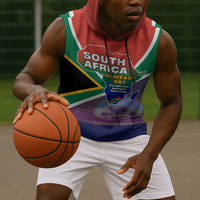 South Africa Heritage Day Sleeveless Hoodie Celebrating Roots Flag Map Sunset Savanna