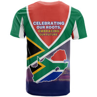 South Africa Heritage Day T shirt Celebrating Roots Flag Map Sunset Savanna