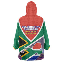 South Africa Heritage Day Wearable Blanket Hoodie Celebrating Roots Flag Map Sunset Savanna