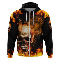 Magic Fire Skull Hoodie I Can't Go To Hell The Devil Still Has A Rest Training Oder Against Me - Wonder Print Shop