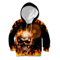 Magic Fire Skull Kid Hoodie I Can't Go To Hell The Devil Still Has A Rest Training Oder Against Me - Wonder Print Shop