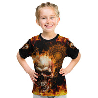 Magic Fire Skull Kid T Shirt I Can't Go To Hell The Devil Still Has A Rest Training Oder Against Me - Wonder Print Shop