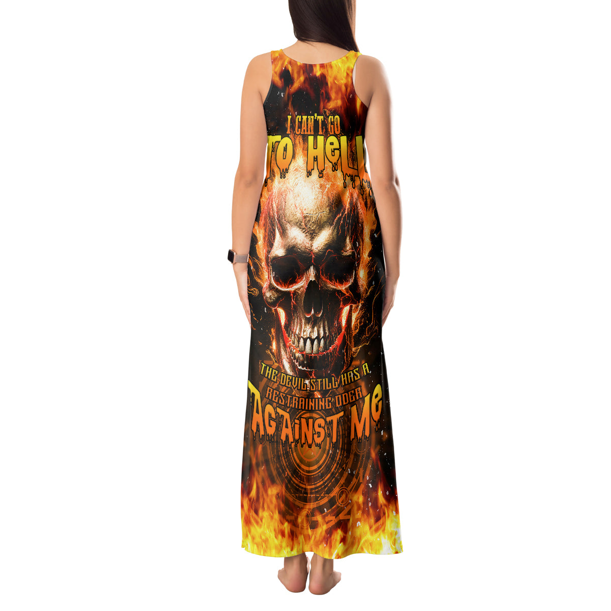 Magic Fire Skull Tank Maxi Dress I Can't Go To Hell The Devil Still Has A Rest Training Oder Against Me - Wonder Print Shop