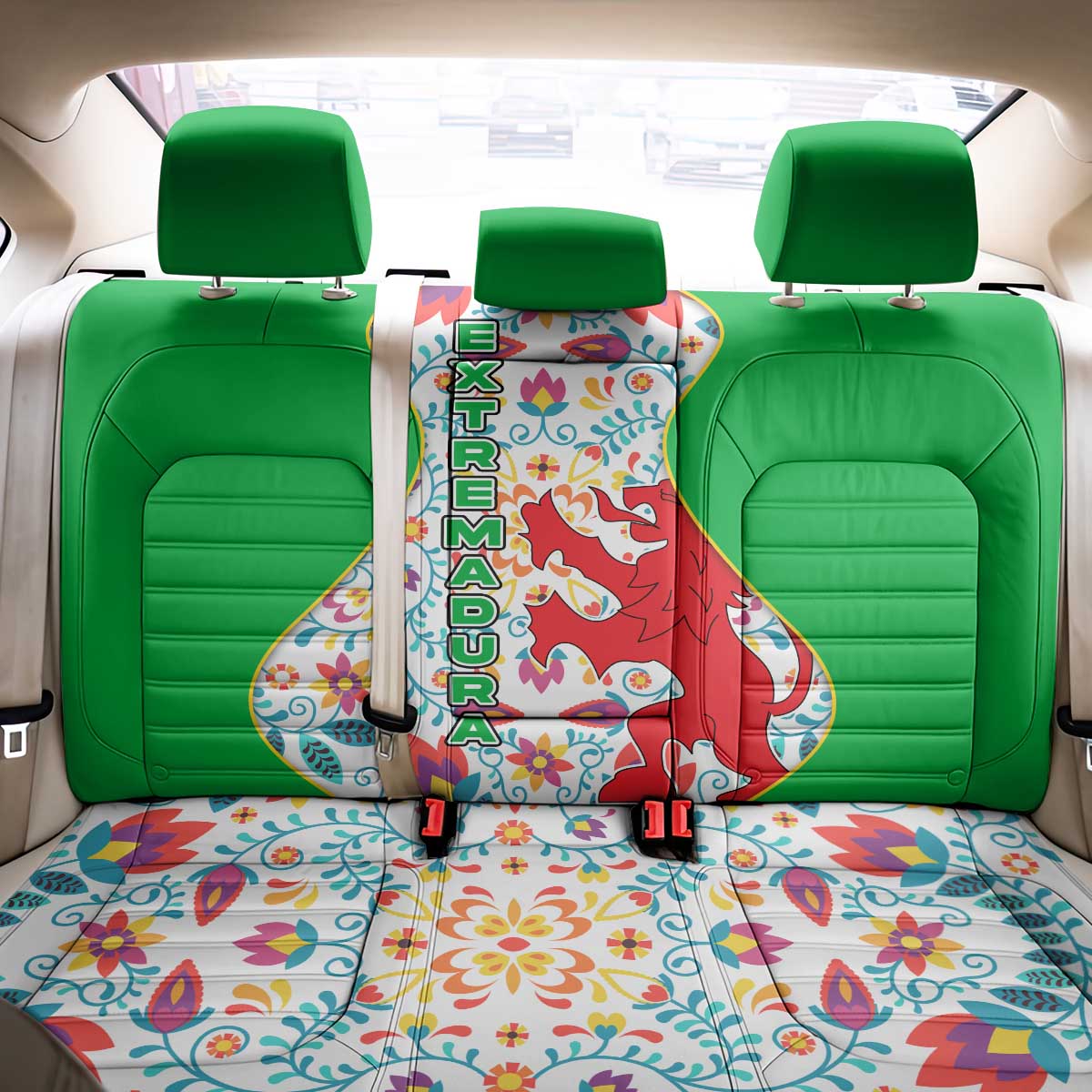 Extremadura Flag Back Car Seat Cover Autonomous Community of Spain - Wonder Print Shop