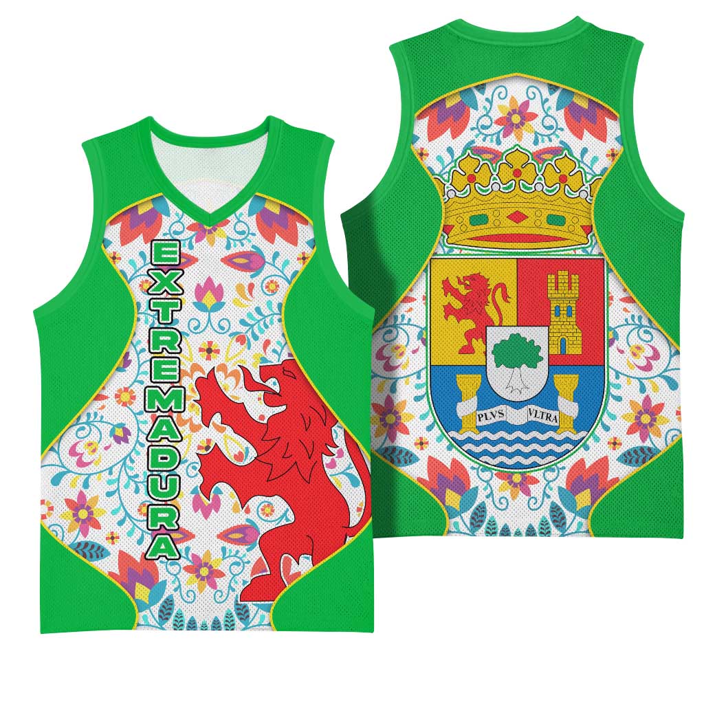 Extremadura Flag Basketball Jersey Autonomous Community of Spain - Wonder Print Shop