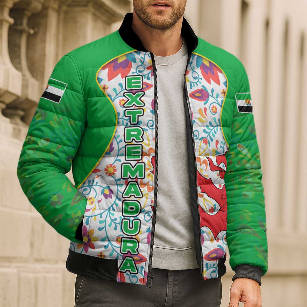 Extremadura Flag Bomber Puffer Jacket Autonomous Community of Spain - Wonder Print Shop