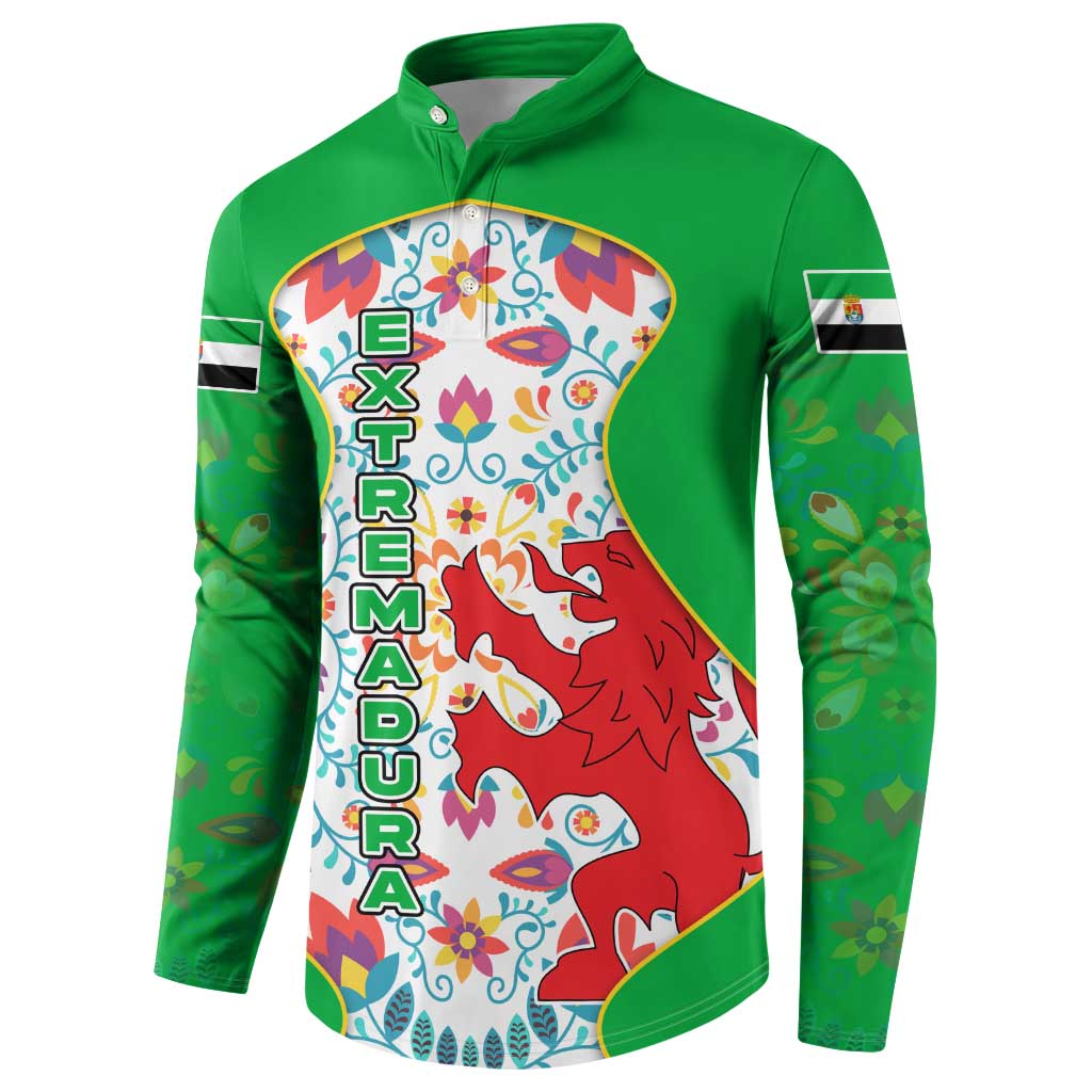 Extremadura Flag Button Sweatshirt Autonomous Community of Spain - Wonder Print Shop