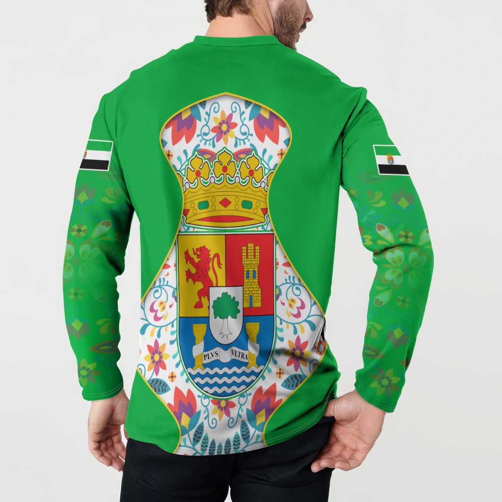 Extremadura Flag Button Sweatshirt Autonomous Community of Spain - Wonder Print Shop