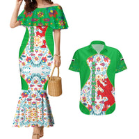 Extremadura Flag Couples Matching Mermaid Dress and Hawaiian Shirt Autonomous Community of Spain - Wonder Print Shop