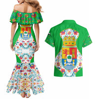 Extremadura Flag Couples Matching Mermaid Dress and Hawaiian Shirt Autonomous Community of Spain - Wonder Print Shop