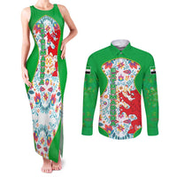 Extremadura Flag Couples Matching Tank Maxi Dress and Long Sleeve Button Shirt Autonomous Community of Spain - Wonder Print Shop