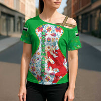 Extremadura Flag Cross Shoulder Shirt Autonomous Community of Spain - Wonder Print Shop