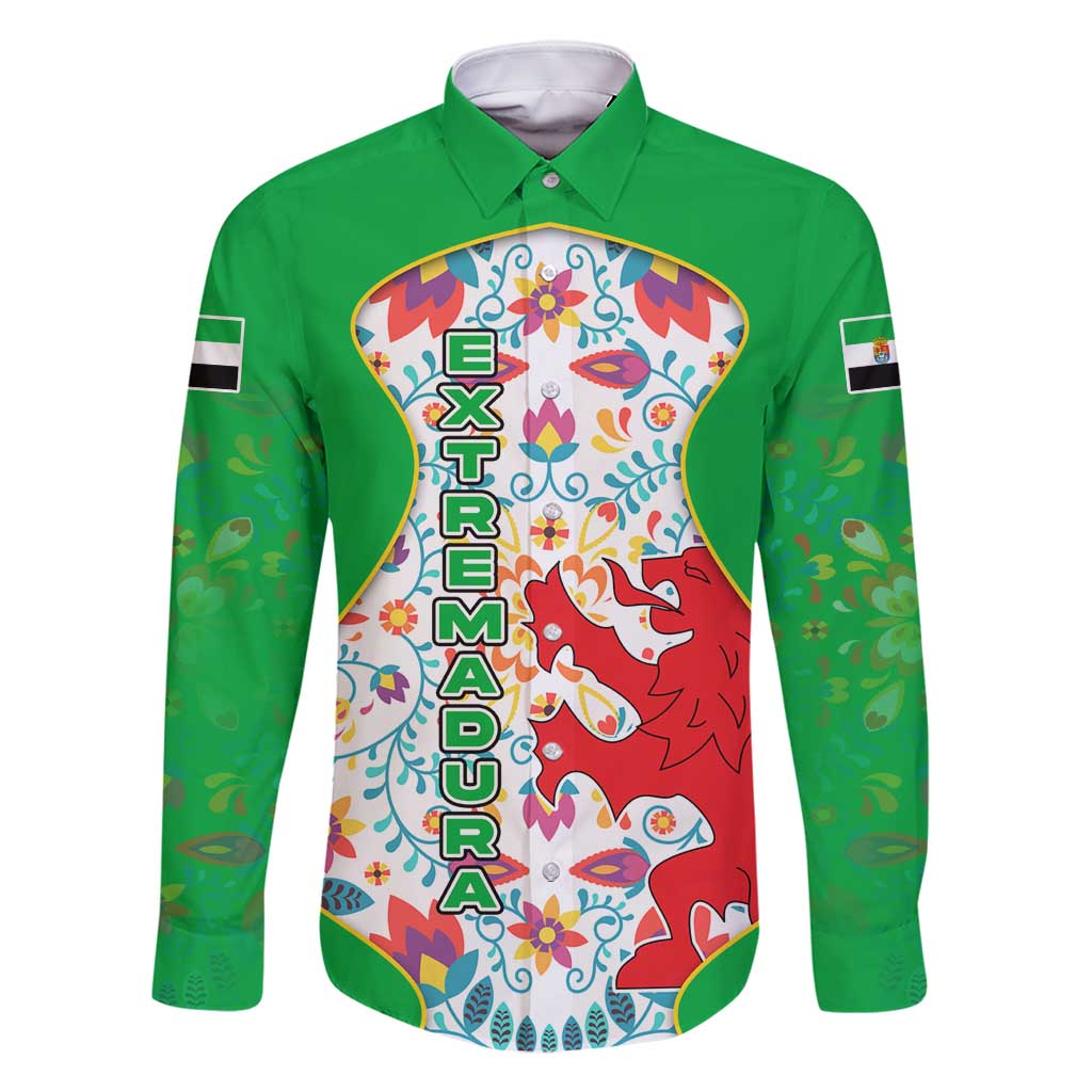 Extremadura Flag Family Matching Long Sleeve Bodycon Dress and Hawaiian Shirt Autonomous Community of Spain - Wonder Print Shop