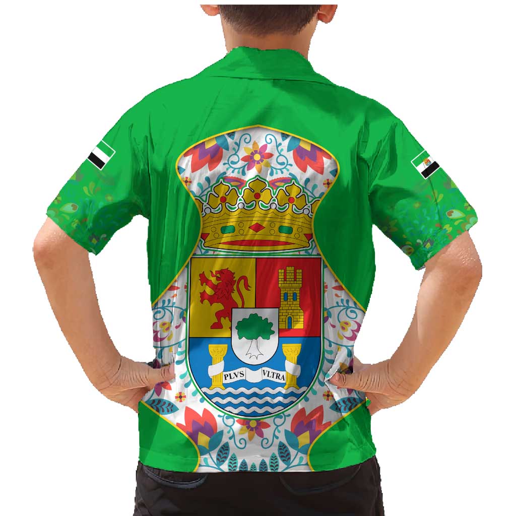 Extremadura Flag Family Matching Mermaid Dress and Hawaiian Shirt Autonomous Community of Spain - Wonder Print Shop