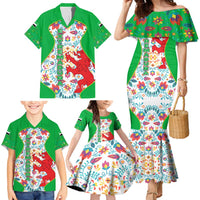 Extremadura Flag Family Matching Mermaid Dress and Hawaiian Shirt Autonomous Community of Spain - Wonder Print Shop