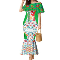 Extremadura Flag Family Matching Mermaid Dress and Hawaiian Shirt Autonomous Community of Spain - Wonder Print Shop