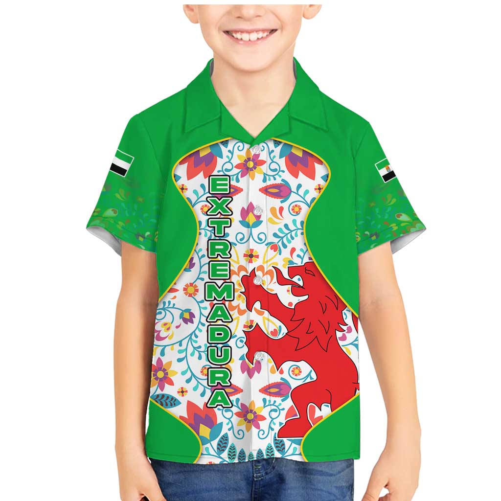 Extremadura Flag Family Matching Mermaid Dress and Hawaiian Shirt Autonomous Community of Spain - Wonder Print Shop