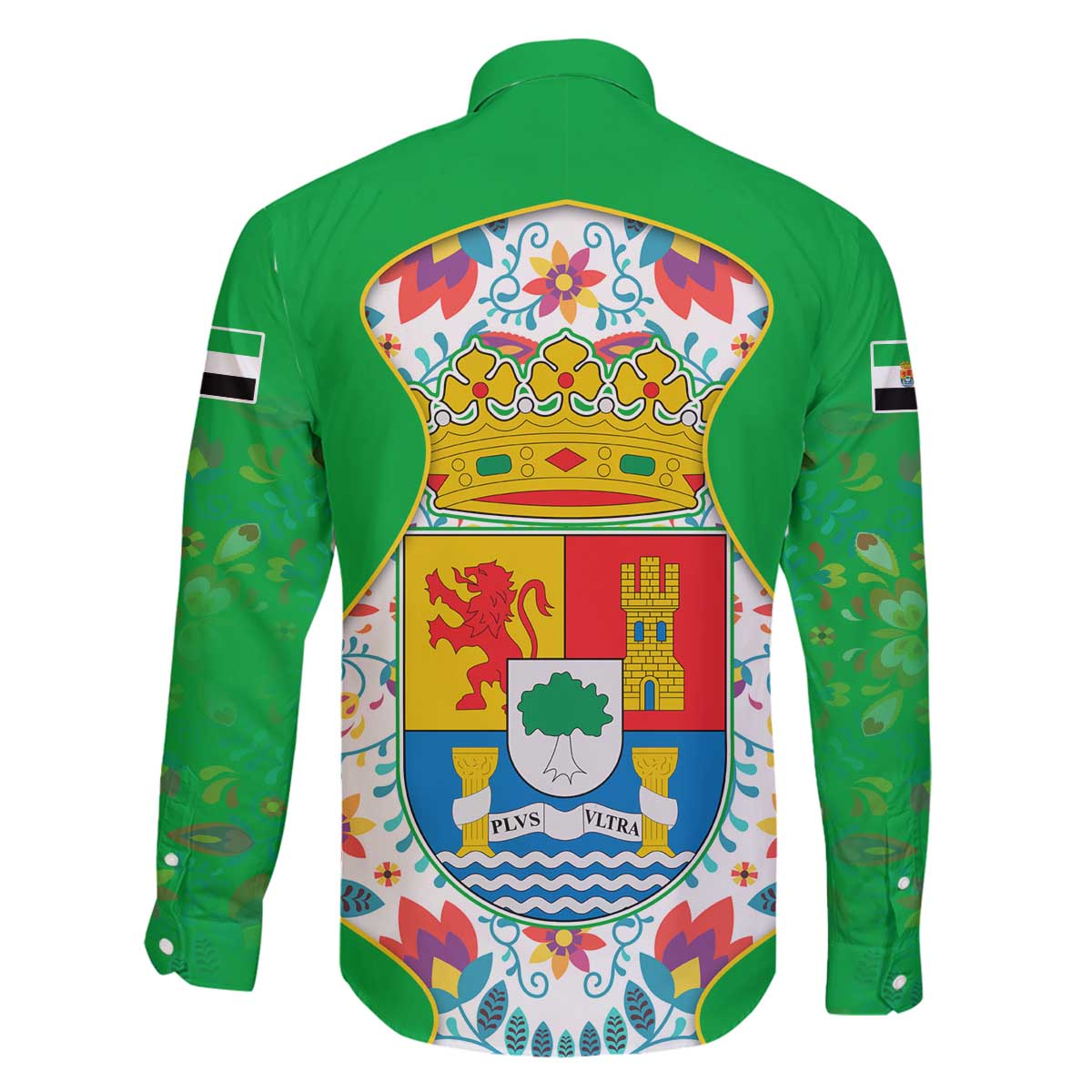 Extremadura Flag Family Matching Off The Shoulder Long Sleeve Dress and Hawaiian Shirt Autonomous Community of Spain - Wonder Print Shop