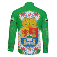 Extremadura Flag Family Matching Off The Shoulder Long Sleeve Dress and Hawaiian Shirt Autonomous Community of Spain - Wonder Print Shop