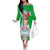 Extremadura Flag Family Matching Off The Shoulder Long Sleeve Dress and Hawaiian Shirt Autonomous Community of Spain - Wonder Print Shop