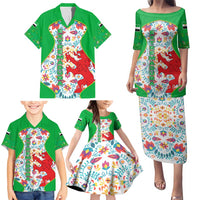 Extremadura Flag Family Matching Puletasi and Hawaiian Shirt Autonomous Community of Spain - Wonder Print Shop