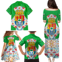 Extremadura Flag Family Matching Puletasi and Hawaiian Shirt Autonomous Community of Spain - Wonder Print Shop