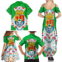 Extremadura Flag Family Matching Summer Maxi Dress and Hawaiian Shirt Autonomous Community of Spain - Wonder Print Shop