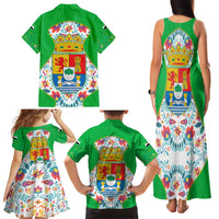 Extremadura Flag Family Matching Tank Maxi Dress and Hawaiian Shirt Autonomous Community of Spain - Wonder Print Shop