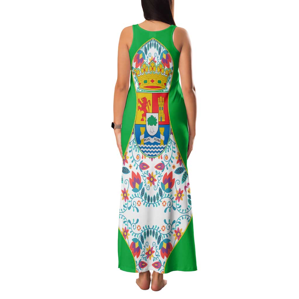 Extremadura Flag Family Matching Tank Maxi Dress and Hawaiian Shirt Autonomous Community of Spain - Wonder Print Shop