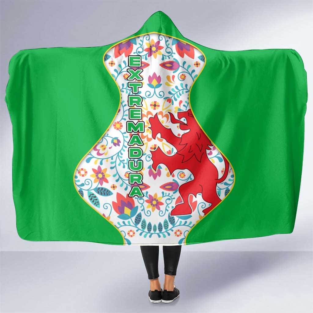 Extremadura Flag Hooded Blanket Autonomous Community of Spain - Wonder Print Shop