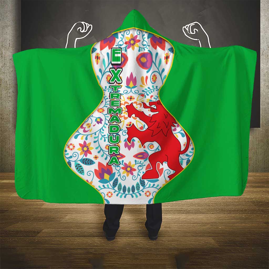 Extremadura Flag Hooded Blanket Autonomous Community of Spain - Wonder Print Shop