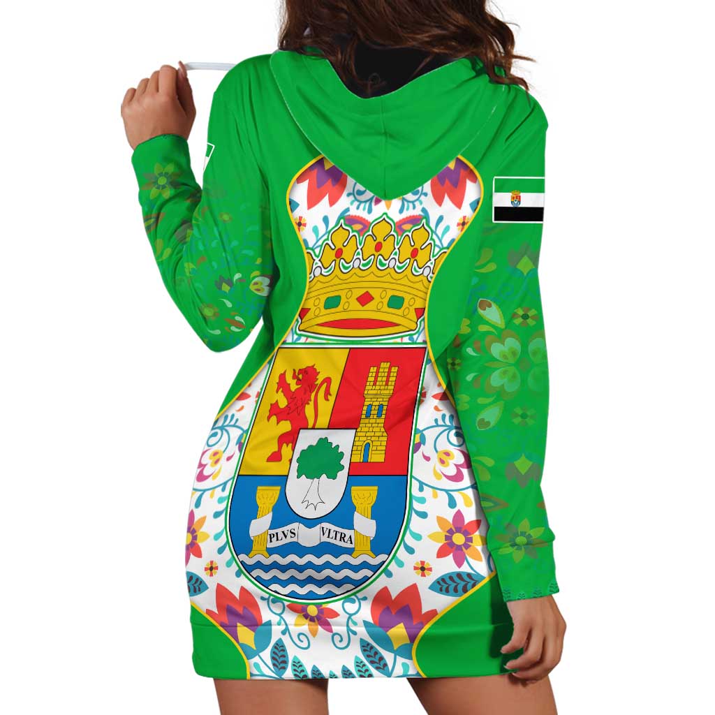 Extremadura Flag Hoodie Dress Autonomous Community of Spain - Wonder Print Shop