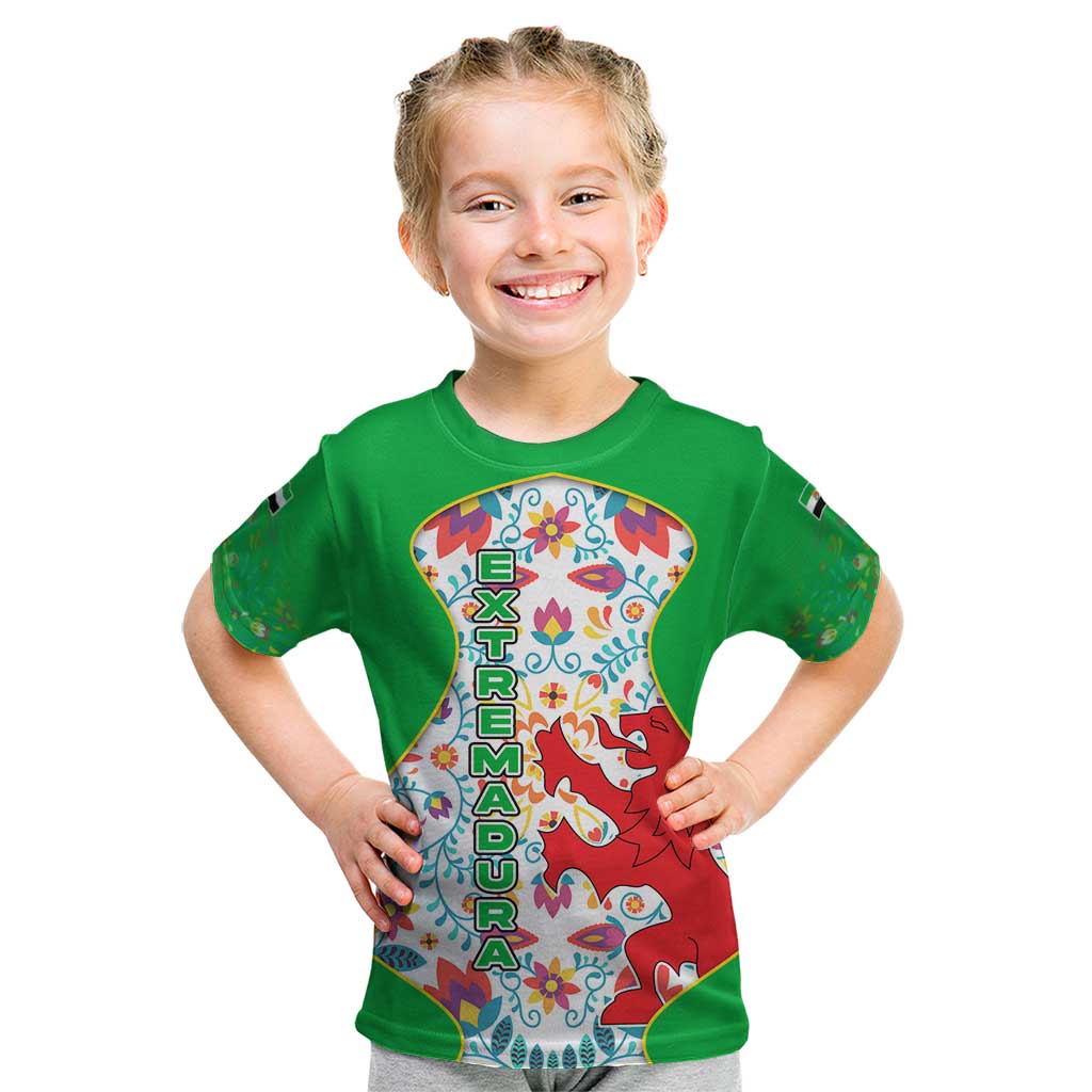 Extremadura Flag Kid T Shirt Autonomous Community of Spain - Wonder Print Shop